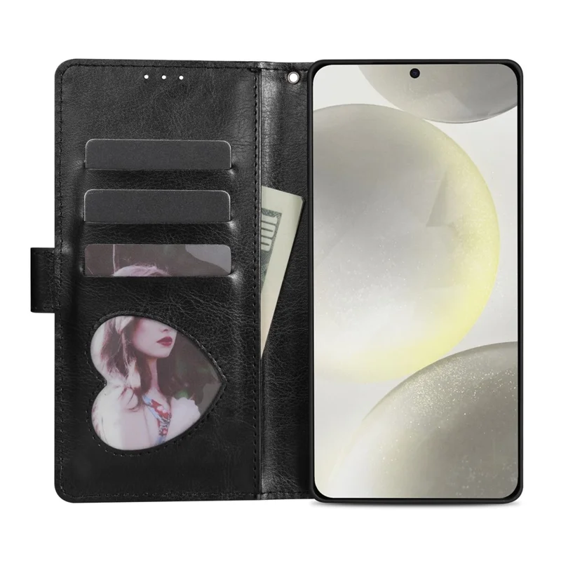 Xiaomi 15T Pro Stand Case Glitter Phone Leather Cover Zipper Pocket - Schwarz