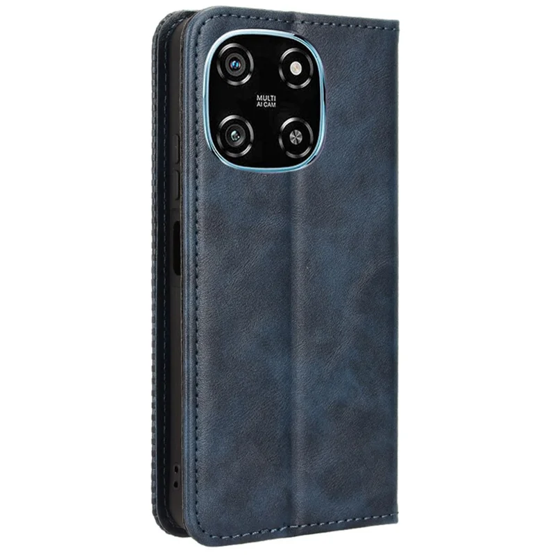 Custodia in pelle portafoglio Blackview Color 6 Stand Retro Texture Phone Cover - Blu