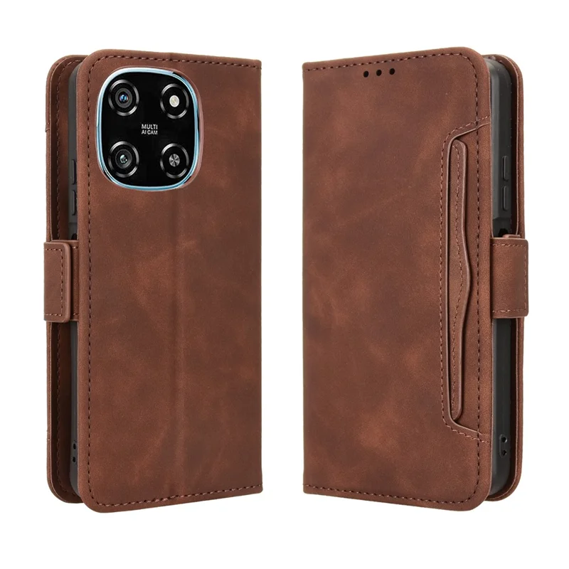 Blackview Color 6 Lederhülle Handyhülle Brieftasche mit mehreren Kartenfächern - Braun