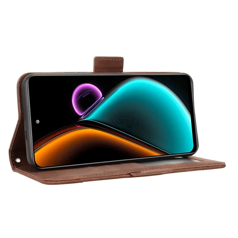 Blackview Color 6 Lederhülle Handyhülle Brieftasche mit mehreren Kartenfächern - Braun