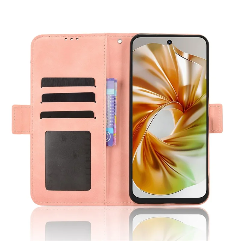 For ZTE nubia Focus 2 5G Leather Case Phone Wallet Cover with Multiple Card Slots - Pink