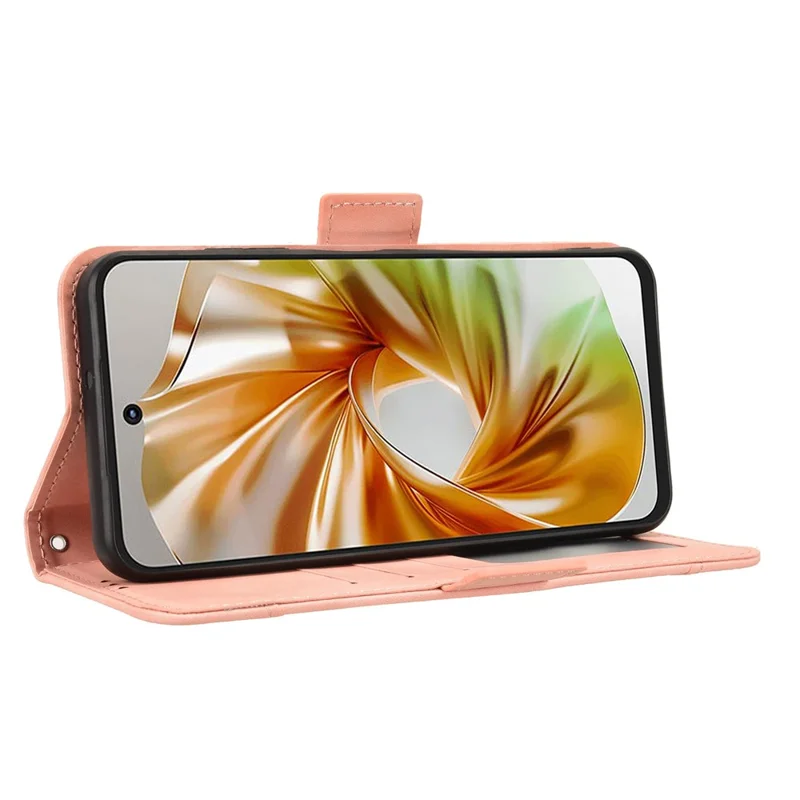 For ZTE nubia Focus 2 5G Leather Case Phone Wallet Cover with Multiple Card Slots - Pink