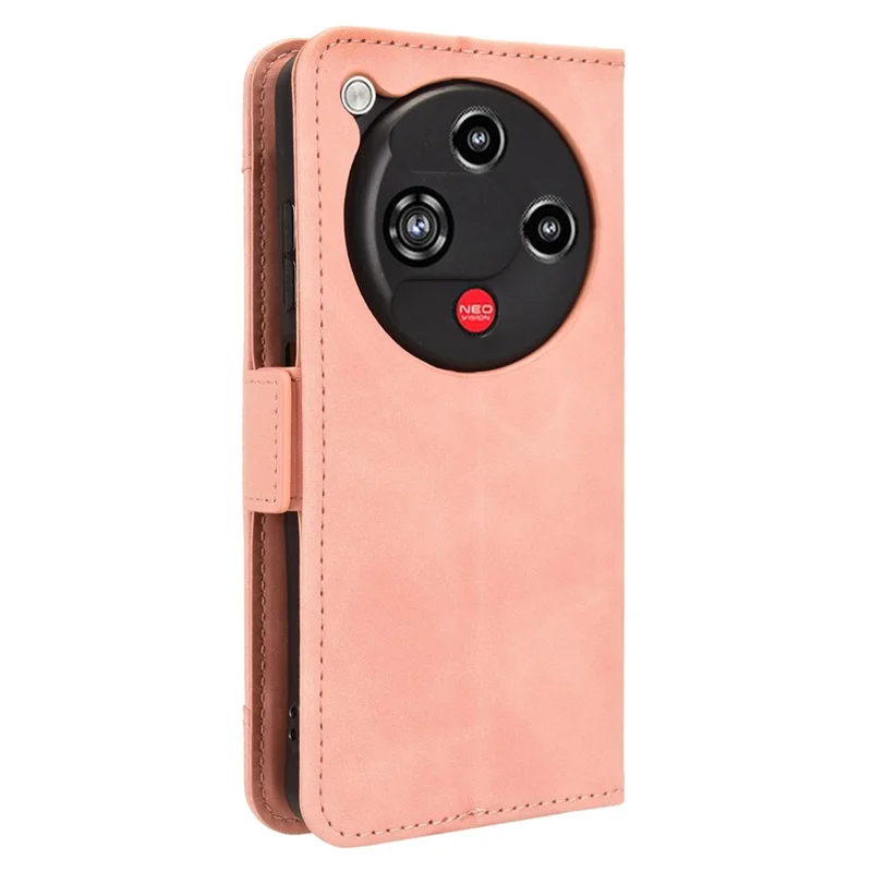 For ZTE nubia Focus 2 5G Leather Case Phone Wallet Cover with Multiple Card Slots - Pink