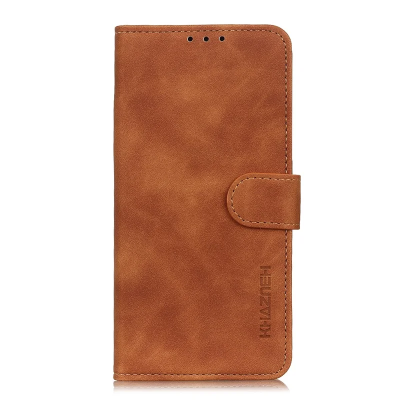 KHAZNEH Pour Xiaomi Redmi Note 15 5G (Chine) Étui en Cuir PU Texture Rétro Housse de Téléphone - Marron