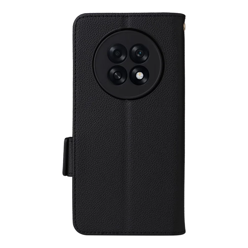 Leather Case for Oppo A6 GT 5G / A6 Max 5G / F31 Pro+ 5G Litchi Texture Wallet Phone Cover with Wrist Strap - Black