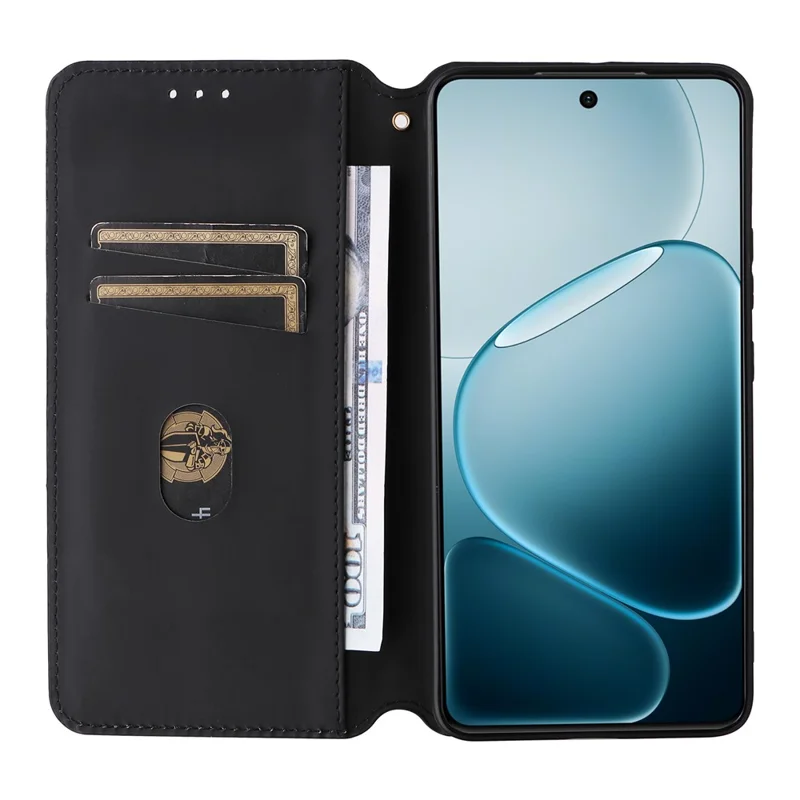Leather Case for Oppo A6 GT 5G / A6 Max 5G / F31 Pro+ 5G Wallet Rhombus Imprinted Phone Cover - Blue