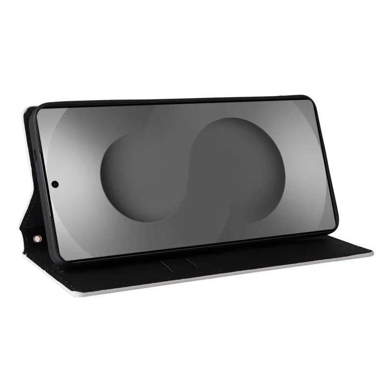 Samsung Galaxy S26 Ultra Hoesje Portemonnee Ruitstructuur Leer Telefoonhoes - Zilver