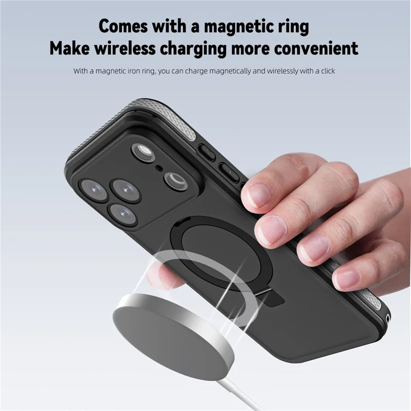 REDPEPPER Obudowa na iPhone'a 17 Pro Max z funkcją wodoodporności IP68, kompatybilna z MagSafe, z uchwytem do telefonu z podpórką