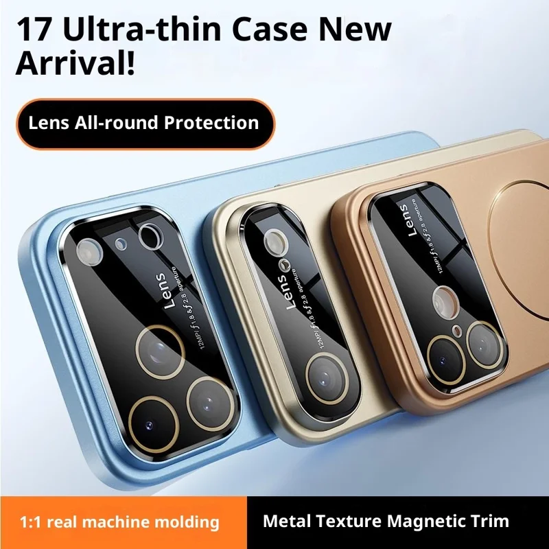 For iPhone 17 Pro Max Case Rubberized Skin Touch Magnetic PC Phone Cover Compatible with MagSafe - Titanium