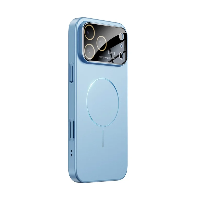 Custodia iPhone 17 Pro Pelle Gommata Tocco Magnetica PC Custodia per Telefono Compatibile con MagSafe - Blu