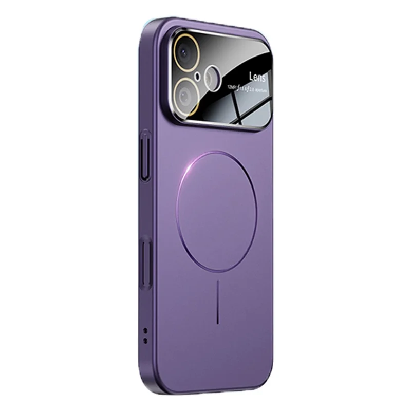 Étui pour iPhone 17 en peau caoutchoutée tactile magnétique PC Compatible avec MagSafe - Violet Foncé