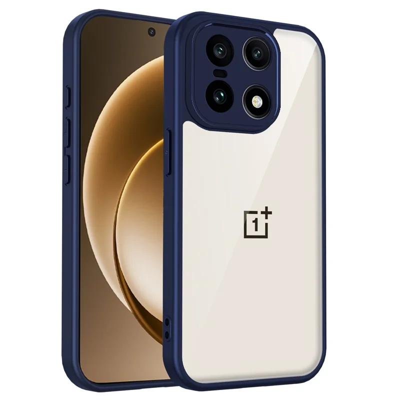 For OnePlus 15 5G Case Matte Skin Touch Clear PC + TPU Shockproof Phone Back Cover - Blue