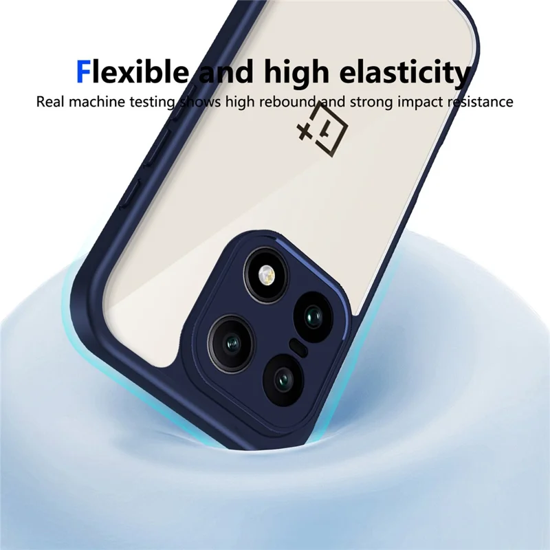 For OnePlus 15 5G Case Matte Skin Touch Clear PC + TPU Shockproof Phone Back Cover - Blue