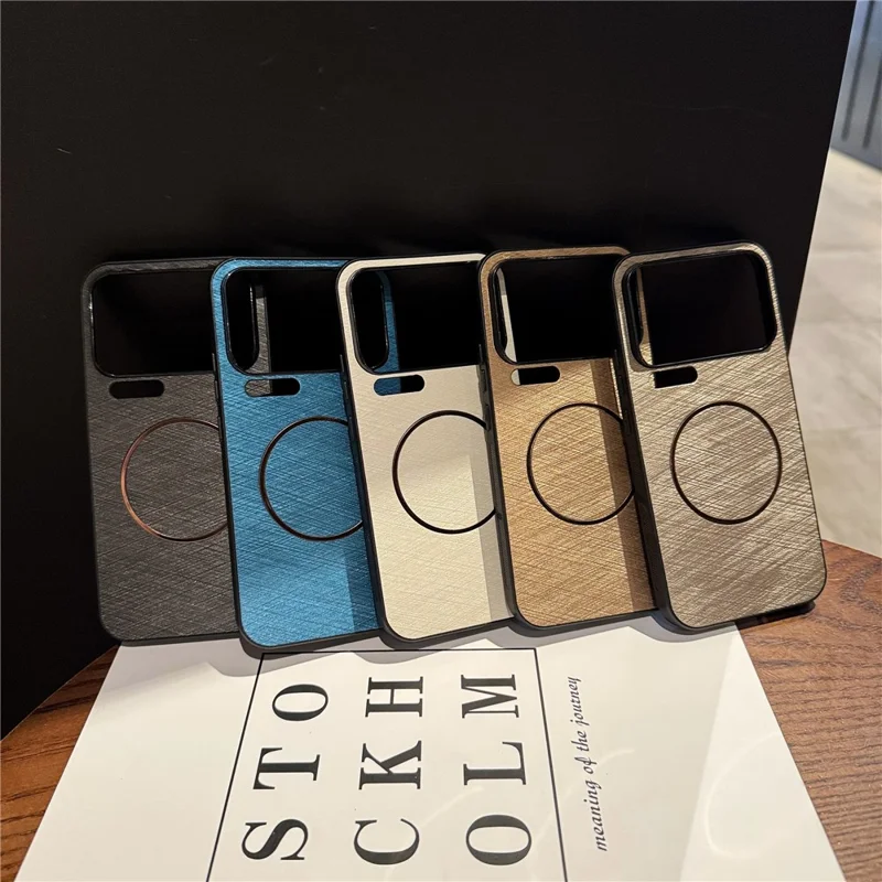 Custodia Xiaomi 17 Pro compatibile con MagSafe Texture Seta PC + Copertura Telefonica TPU - Blu Cielo