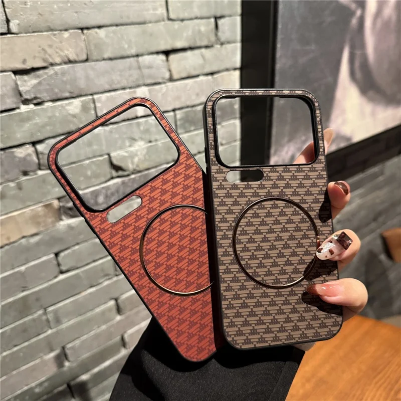 For Xiaomi 17 Pro Magnetic Case Triangular Mountain Texture PC + TPU Phone Cover - Red