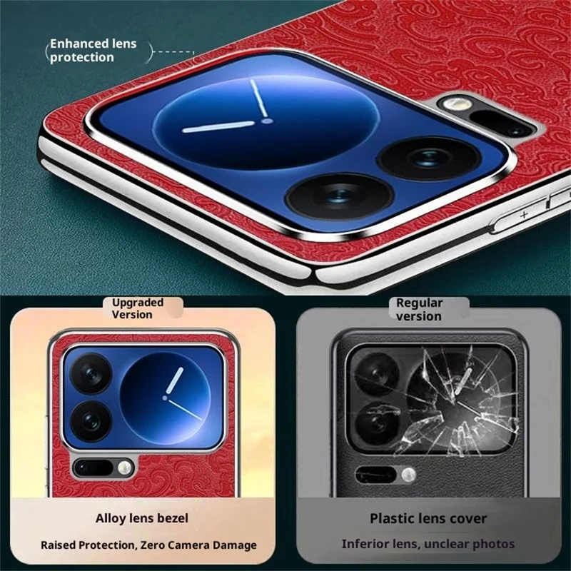 Capa para Xiaomi 17 Pro Max Padrão Loong Eletroplatinado PC + TPU à Prova de Choque - Vermelho