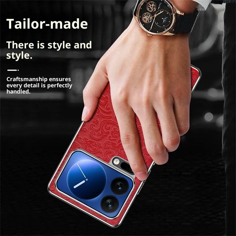 Capa para Xiaomi 17 Pro Max Padrão Loong Eletroplatinado PC + TPU à Prova de Choque - Vermelho