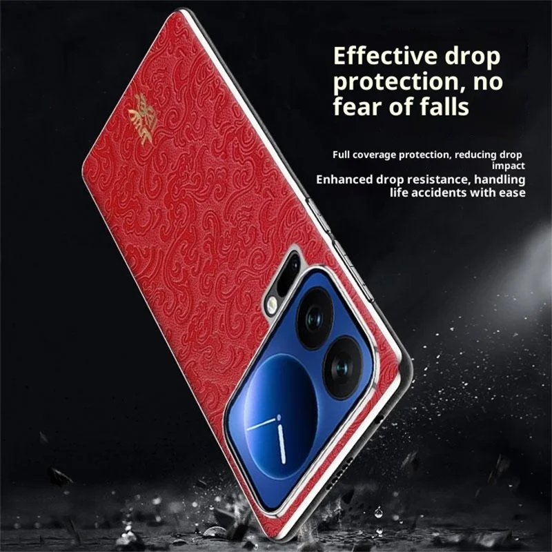 Xiaomi 17 Hülle Loong-Muster Elektroplattiert PC + TPU Stoßfeste Handyhülle - Rot
