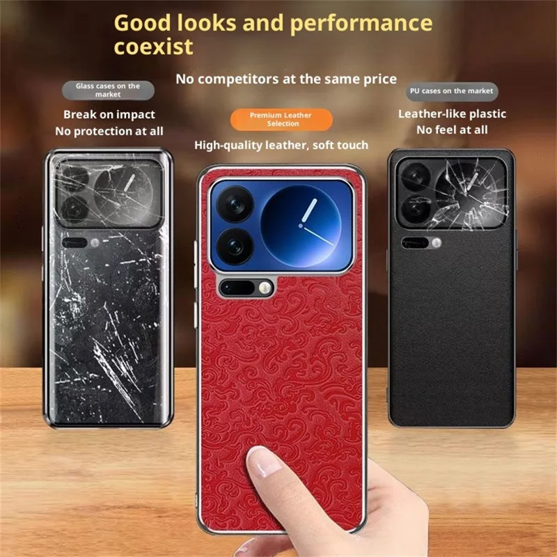 Xiaomi 17 Hülle Loong-Muster Elektroplattiert PC + TPU Stoßfeste Handyhülle - Rot