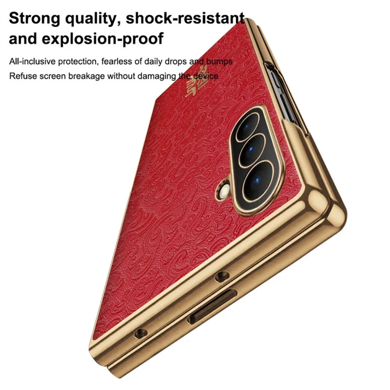 For Samsung Galaxy Z Fold7 5G / W26 5G Case Loong Pattern Electroplated PC Folding Phone Cover - Black