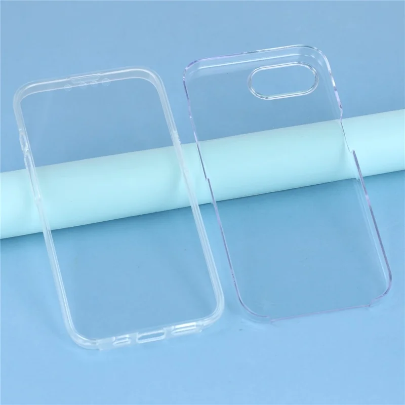 For iPhone 16e Phone Case TPU Frame Clear Acrylic Back Cover with PET Film