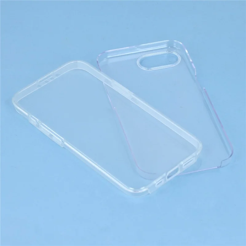 For iPhone 16e Phone Case TPU Frame Clear Acrylic Back Cover with PET Film