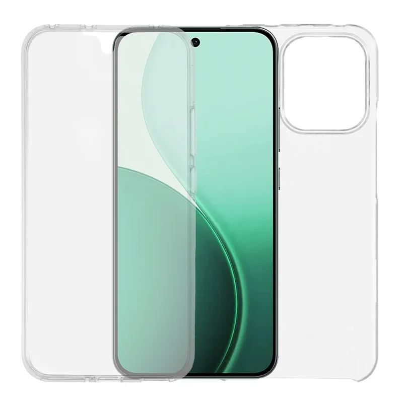 Capa de Telefone para Oppo Reno14 F 5G - Estrutura de TPU, Parte Traseira de Acrílico Transparente com Película de PET