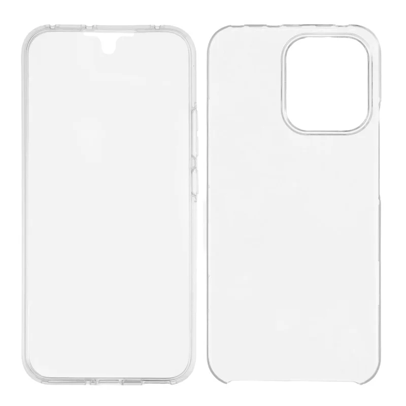 Capa de Telefone para Oppo Reno14 F 5G - Estrutura de TPU, Parte Traseira de Acrílico Transparente com Película de PET