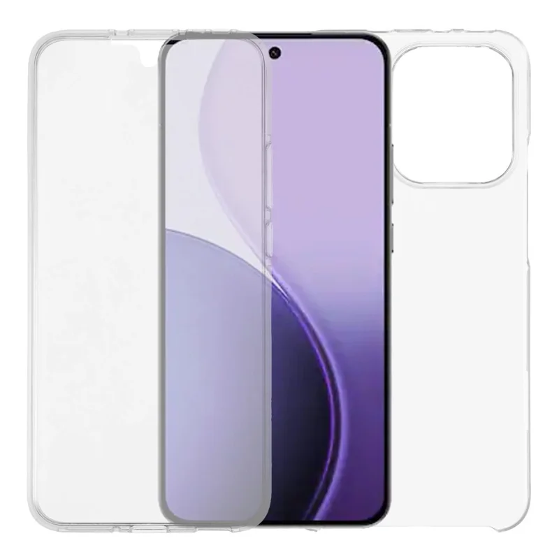 For Oppo Reno14 5G (Global) Phone Case TPU Frame Clear Acrylic Back Cover with PET Film
