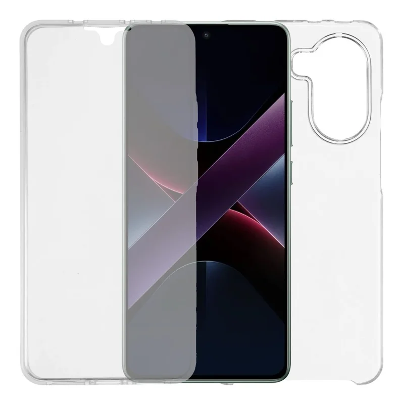 Telefoonhoesje voor Xiaomi Poco X7 Pro 5G / Redmi Turbo 4 5G TPU-frame transparante acrylback met PET-folie