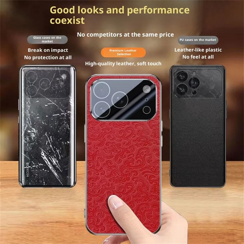 For iPhone 17 Pro Max Case Loong Pattern Electroplated PC + TPU Shockproof Phone Cover - Black