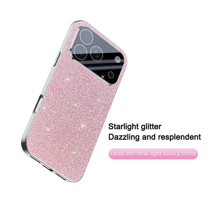 Étui iPhone 17 Pro Max Étincelle Starlight Glitter Electroplaqué Antichoc PC + Couverture de téléphone TPU - Noir