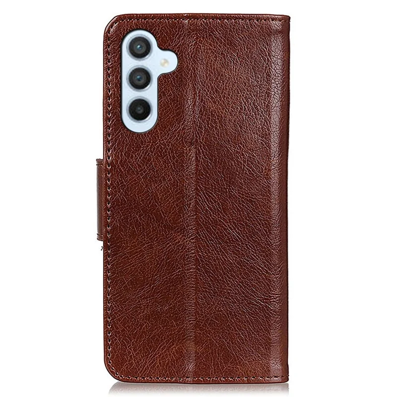 For Samsung Galaxy S26 Case Nappa Texture Split Leather Wallet Phone Cover - Brown