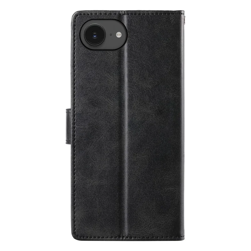 Capa de Couro Sintético com Textura de Bezerro e Suporte para iPhone 16e - Preta