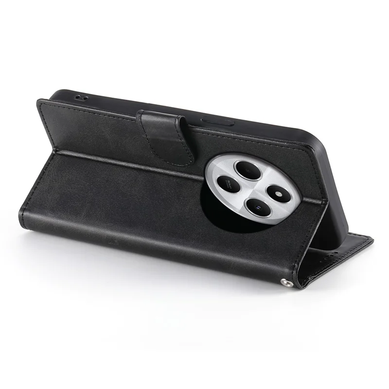 Flip Case til Xiaomi Redmi 14C 4G med ståplade, wallet og kvitstruktur i PU-læder - Sort