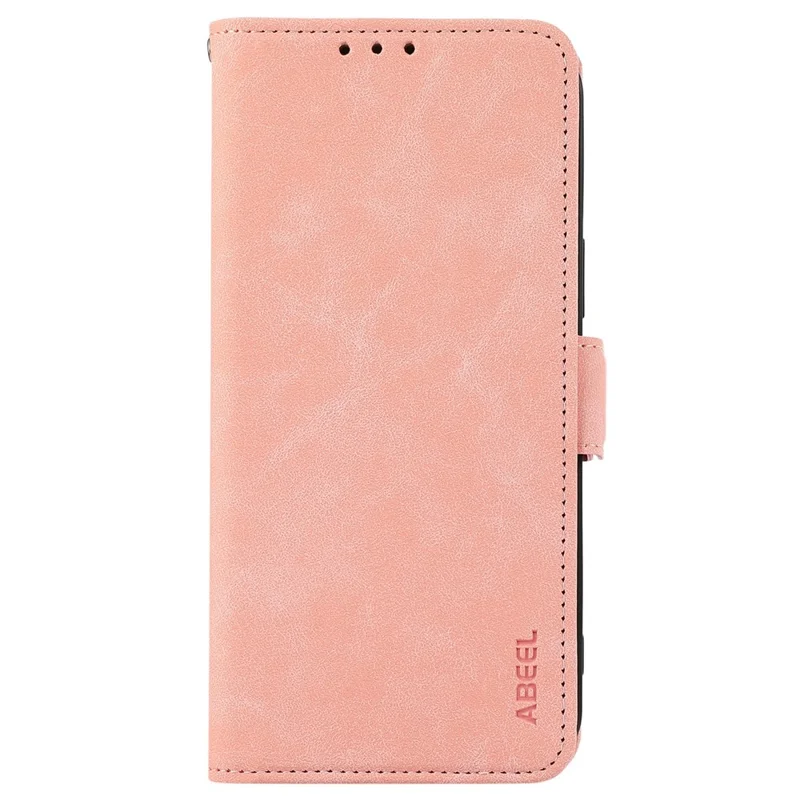 ABEEL For Motorola Moto G06 Power 4G / G06 4G Case PU Leather Folio Stand View RFID Blocking Phone Cover - Pink