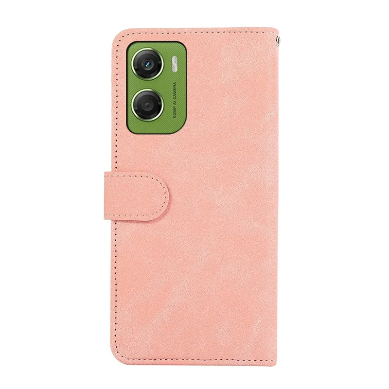 ABEEL Per Motorola Moto G06 4G Custodia Colore Splicing Pelle Flip Cover Telefono RFID Blocking - Rosa