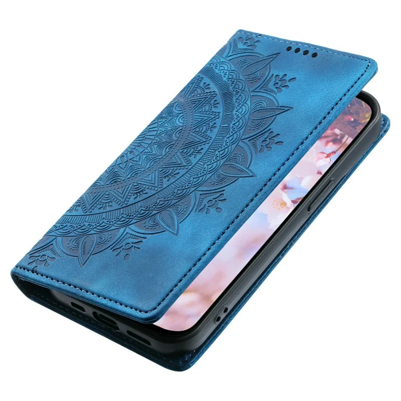 Voor Samsung Galaxy S26 / S26 Pro hoesje Magnetische sluiting Lederen telefoonhoesje Patroon afdruk - Blauw