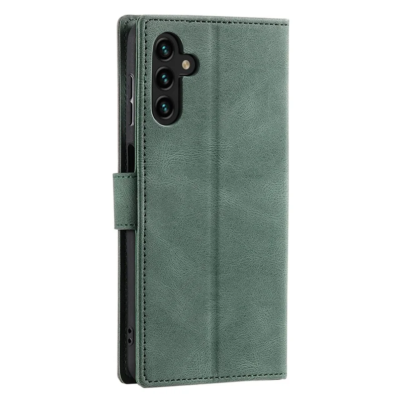 Voor Samsung Galaxy S26 / S26 Pro Leren Hoesje met Steeknaden Portemonnee Telefoonhoes met Polsbandje - Groen