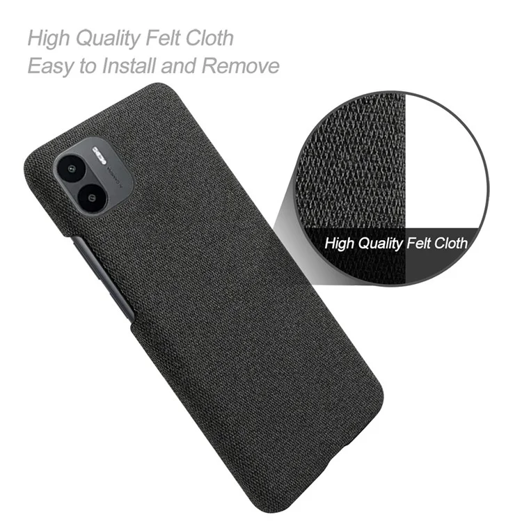 Étui à L'épreuve Des Chocs Pour Xiaomi Redmi A1 4G Textre Textre Anti-drop Téléphone Couleur de Protection du PC Hard PC - le Noir