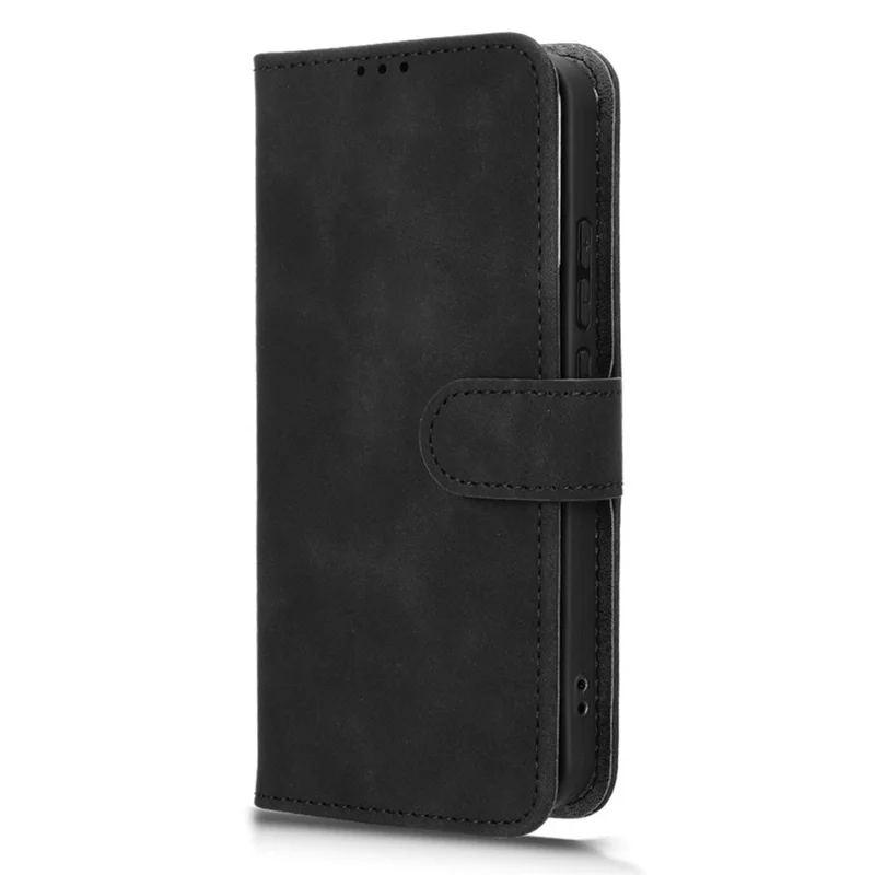 For Oppo A6 Pro 5G Leather Case Skin Feel Anti Drop Wallet Flip Phone Cover - Black