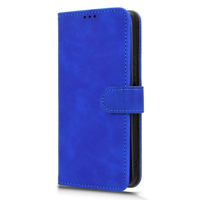 For vivo Y21d Leather Case Skin Feel Anti Drop Wallet Flip Phone Cover - Blue