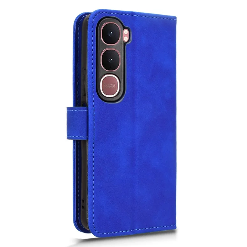 For vivo Y21d Leather Case Skin Feel Anti Drop Wallet Flip Phone Cover - Blue
