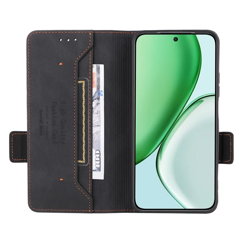 Para Honra X70 5G / Caso X9d 5G Carteira de Couro Flip Phone Cover com Decoração de Hardware - Preto