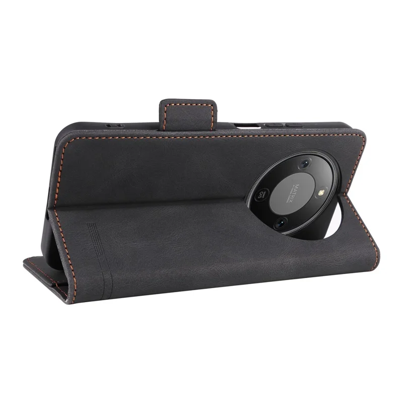 Para Honra X70 5G / Caso X9d 5G Carteira de Couro Flip Phone Cover com Decoração de Hardware - Preto