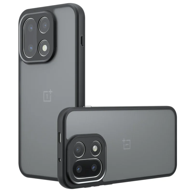 For OnePlus 15 5G Case Skin-Touch TPU + PC Matte Phone Back Cover, Transparent Black