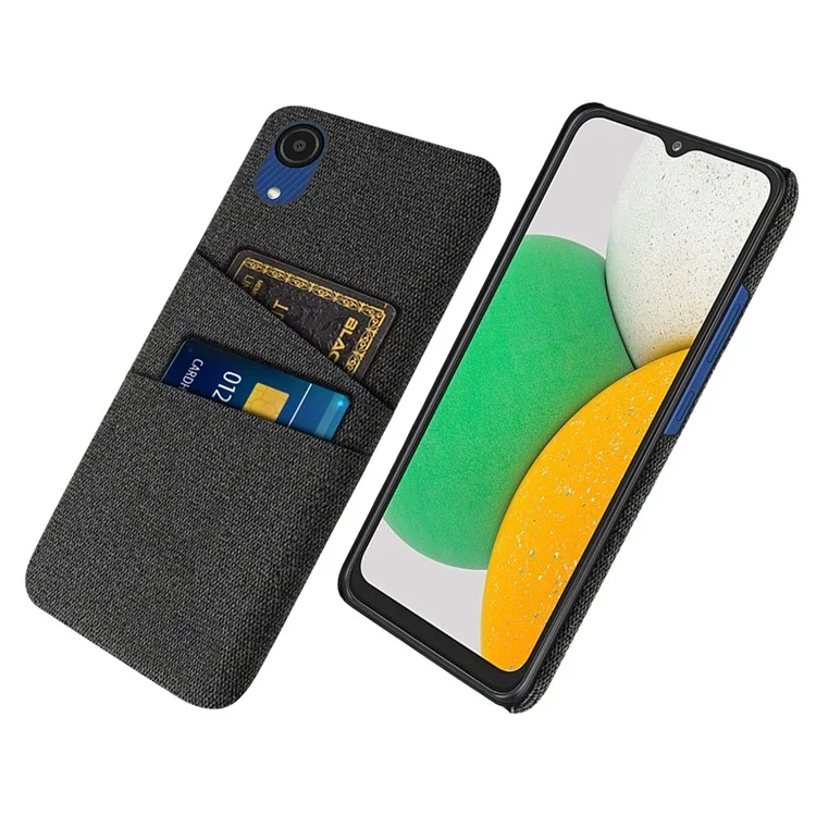 Для Samsung Galaxy A23e Против Царапины Ткань Текстура Телефона Текстура Телефона Двойной Слоты пк Защитная Задняя Крышка - Черный