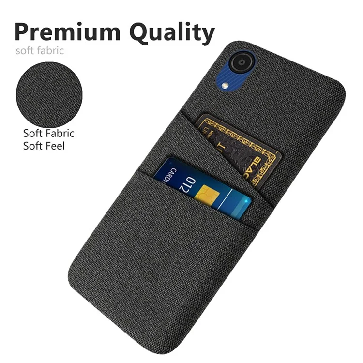 Для Samsung Galaxy A23e Против Царапины Ткань Текстура Телефона Текстура Телефона Двойной Слоты пк Защитная Задняя Крышка - Черный