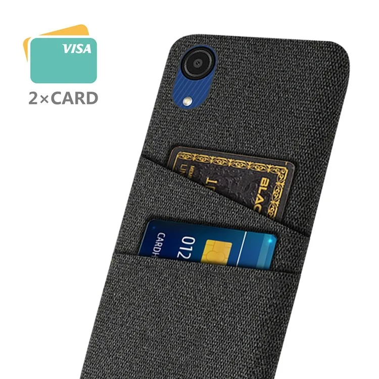 Для Samsung Galaxy A23e Против Царапины Ткань Текстура Телефона Текстура Телефона Двойной Слоты пк Защитная Задняя Крышка - Черный