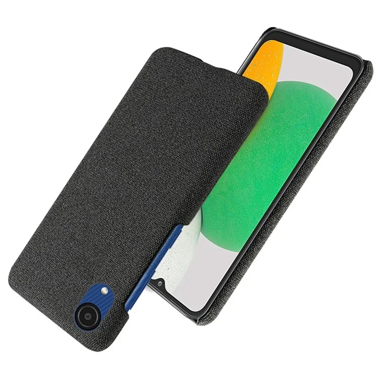 Для Samsung Galaxy A23e Antip-scratch Mobile Phore Shell Shell Solid Color Hard PC+Cloth Phone Cover - Черный
